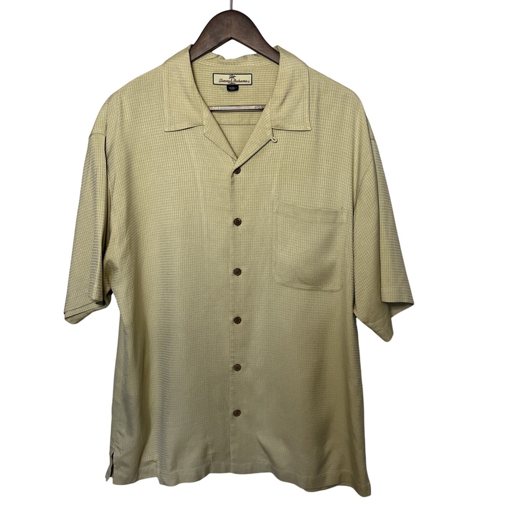 Tommy Bahama Men's Silk Button Up Shirt Sz Large Hawaiian Florida Resort Cruise